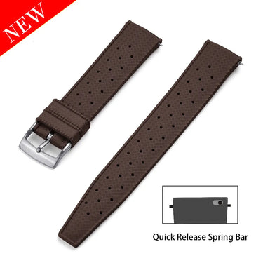 Brown Tropical FKM Rubber Watch Strap